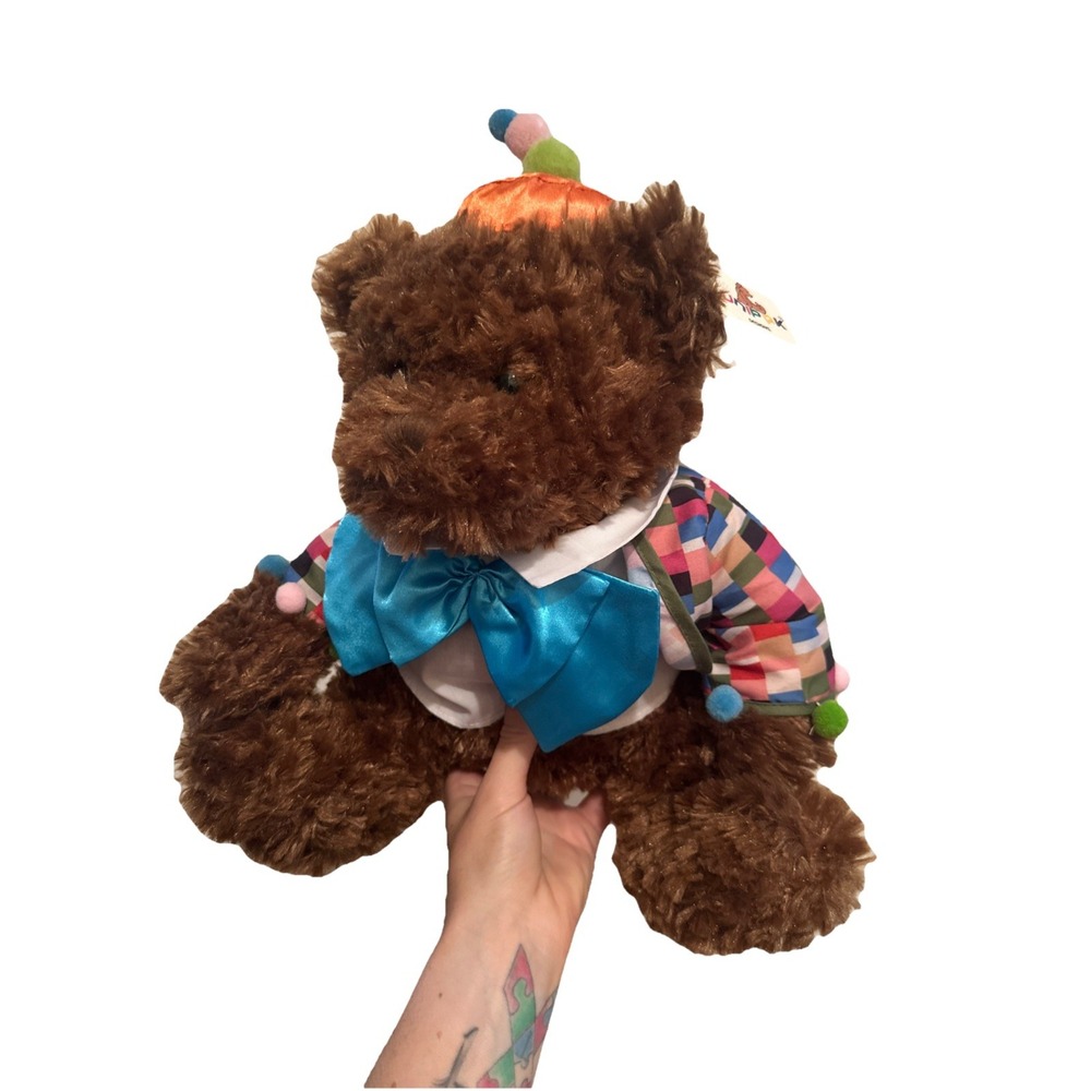 Vintage Discontinued Unipak designs 11" Winkie Brown‎ Clown Bear NWT